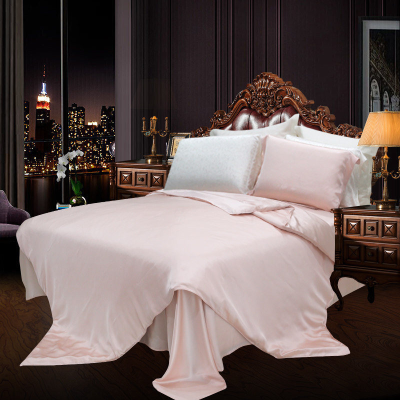 丝若水100%桑蚕丝优质真丝四件套 砂洗面料床上用品被套床单枕套