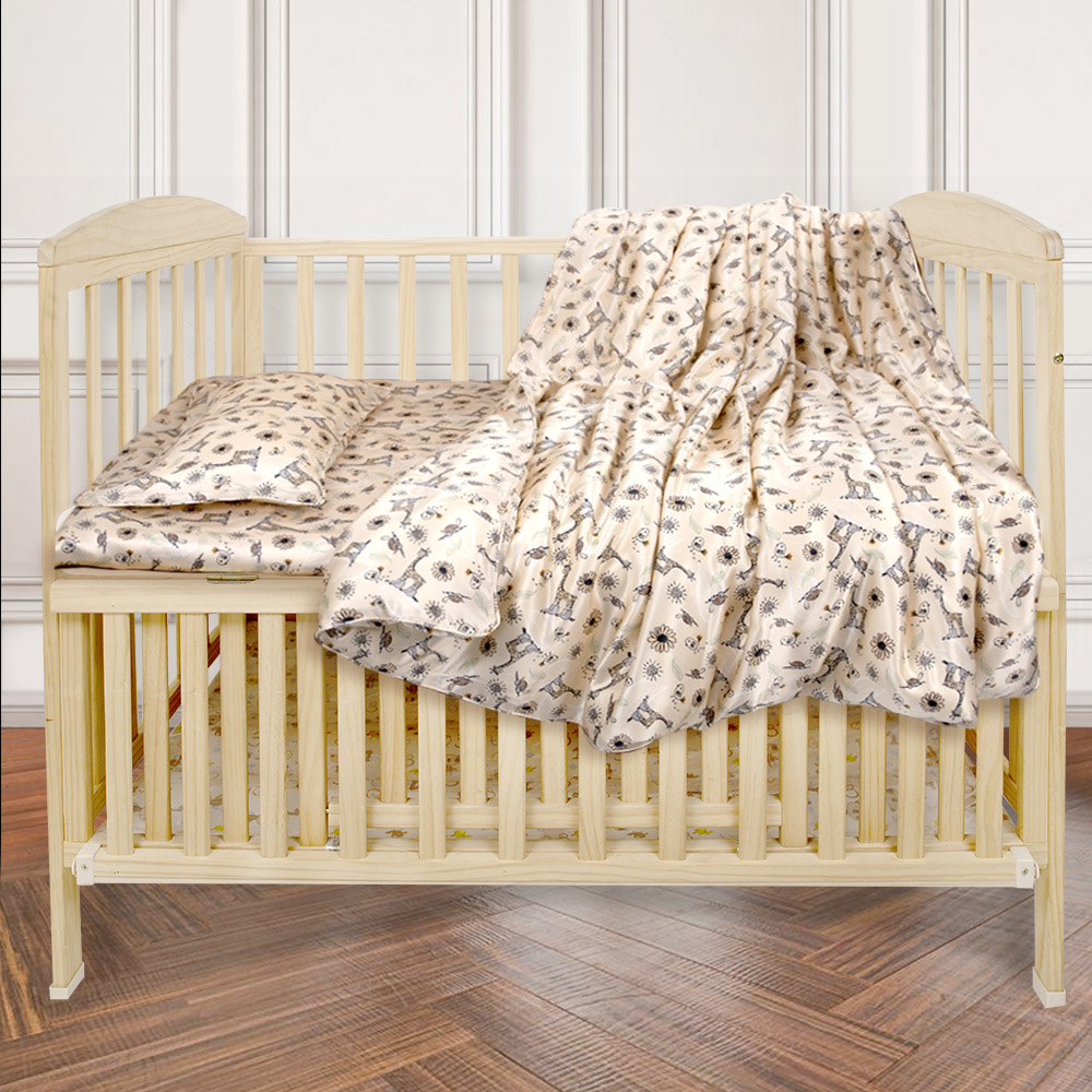 丝若水儿童床品真丝被套双面100%桑蚕丝面料印花宝宝被罩健康舒适