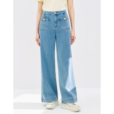 珂思正品莱赛尔夏季款阔腿裤通勤百搭牛仔裤EY00420N1 NY00399V1