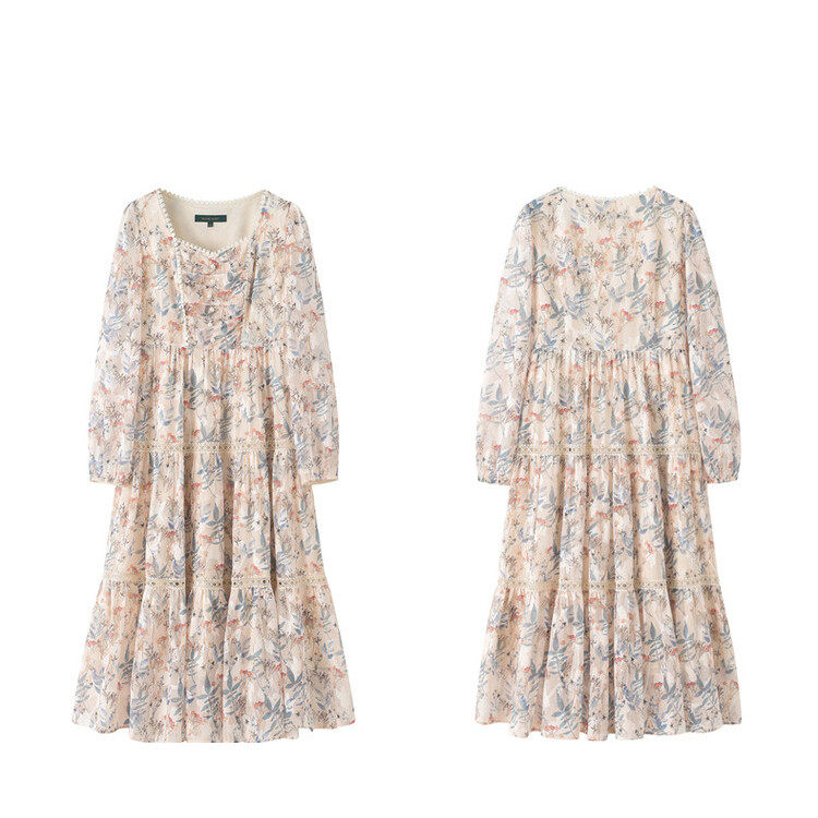 菀草壹国内代购法式复古碎花连衣裙初秋宽松高腰长裙子Q01011339,女装/女士精品,连衣裙,淘宝优惠券,粉丝福利购,淘宝优惠卷