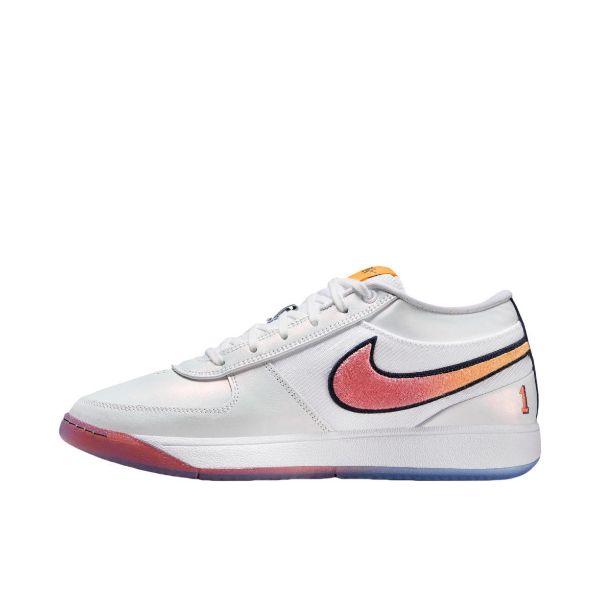 耐克Nike白橙色缓震轻便篮球鞋