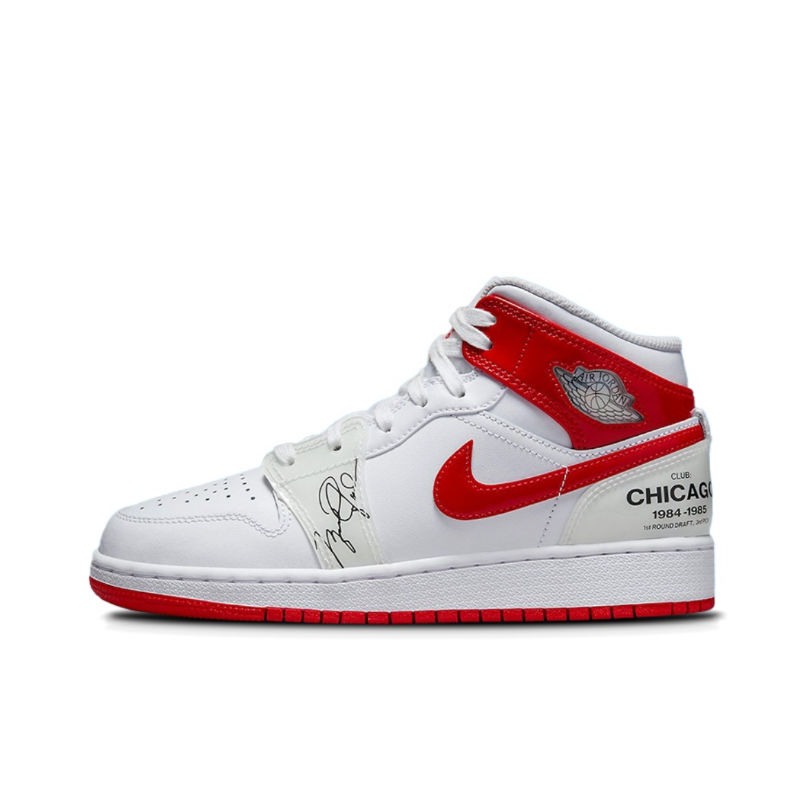 狐狸体育 耐克Nike Air Jordan 1 Mid 白红复古篮球鞋 DR6496-116