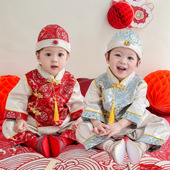 国风生日宴百天抓周冠衣幼童喜庆套装 24新款 周岁礼服中式 新款 秋季