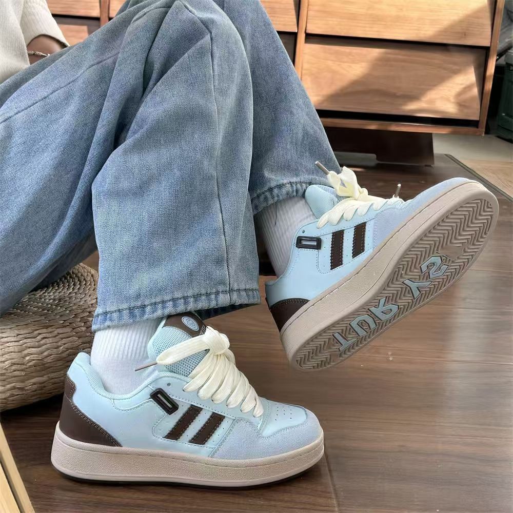 小众原创厚底湖水蓝面包鞋