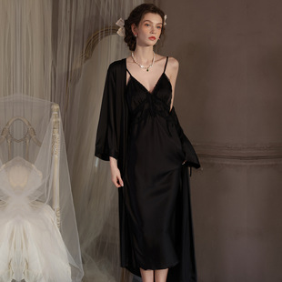 26新款宫廷风性感睡衣冰丝吊带睡裙轻奢直播私房女士春夏蕾丝长款