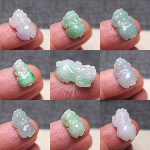 一物一图精雕翡翠小貔貅挂件