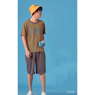 套装 短裤 男女情侣家居服睡衣冰爽纯棉休闲外穿运动短袖 甜果酥夏季