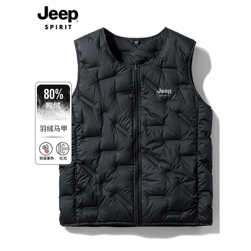 吉普羽绒马甲男款秋冬季男士羽绒服轻薄保暖背心内胆新款男装马夹