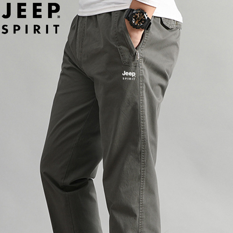 吉普工装裤男士休闲裤冬季加绒新款男裤纯棉男裤厚裤子男款秋冬款