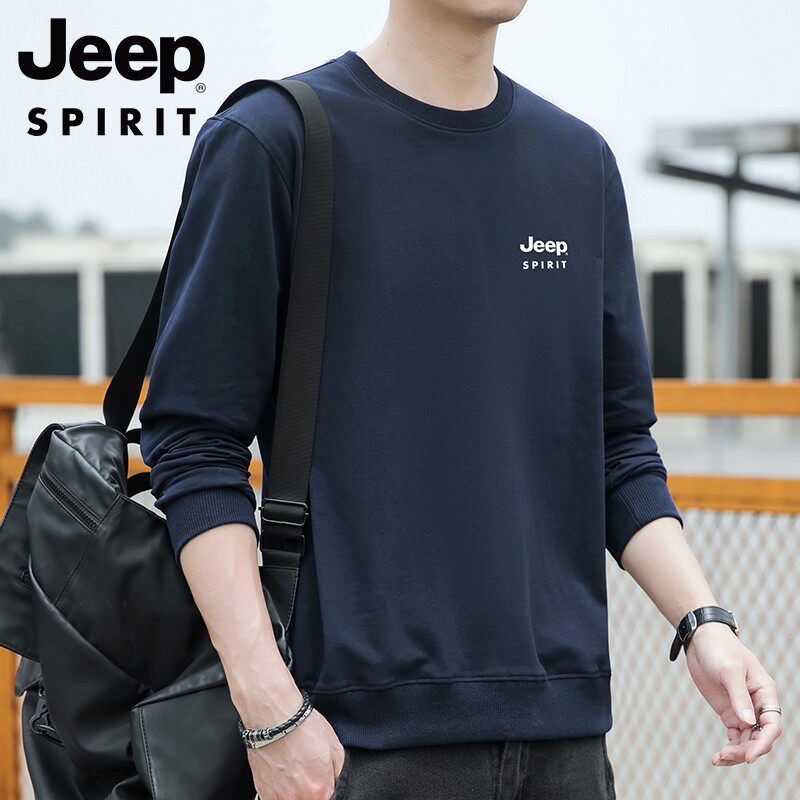 jeep新款纯棉无帽男士卫衣
