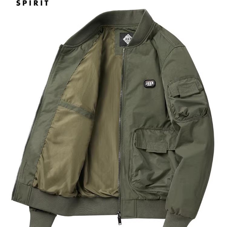 吉普官方男士夹克秋冬季新款加厚保暖飞行员高级休闲爸爸外套男装