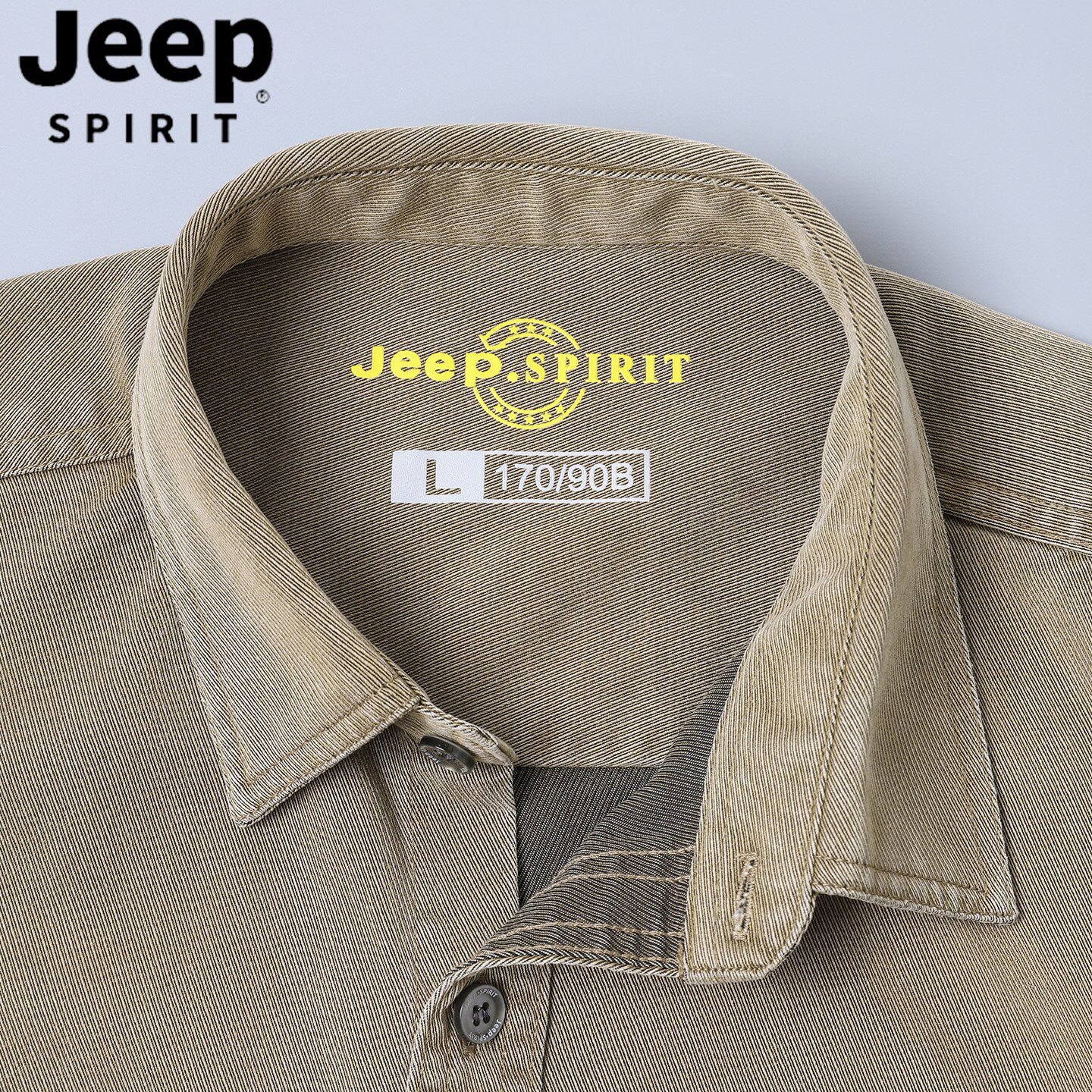 吉普衬衫男款长袖新款黑色衬衣外套休闲高端品牌男士工装衬衫中式