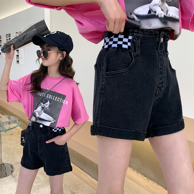 夏装女童牛仔短裤中大童2025新款夏季女孩儿童夏天洋气裤子薄外穿