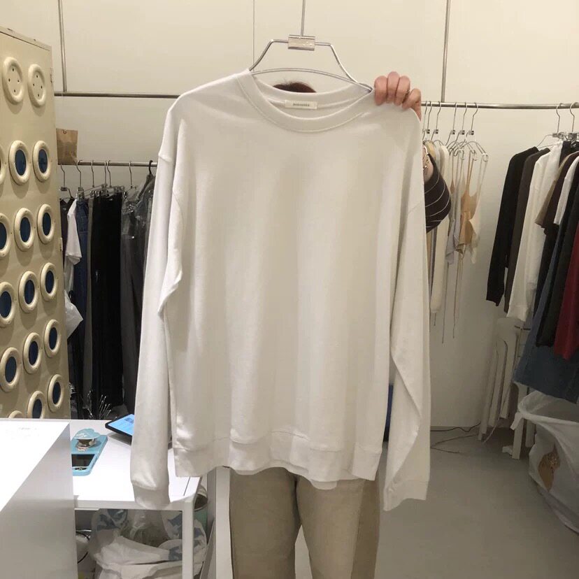韩系ins新款百搭净版长袖女宽卫衣/绒衫