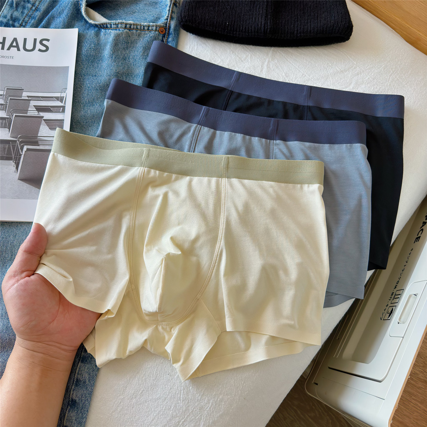 [超软莫代尔]男士内裤无痕平角裤