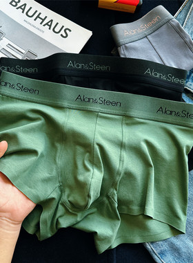 男士内裤薄款莫代尔棉平角裤简约大牌感无痕透气青年四角裤短裤衩