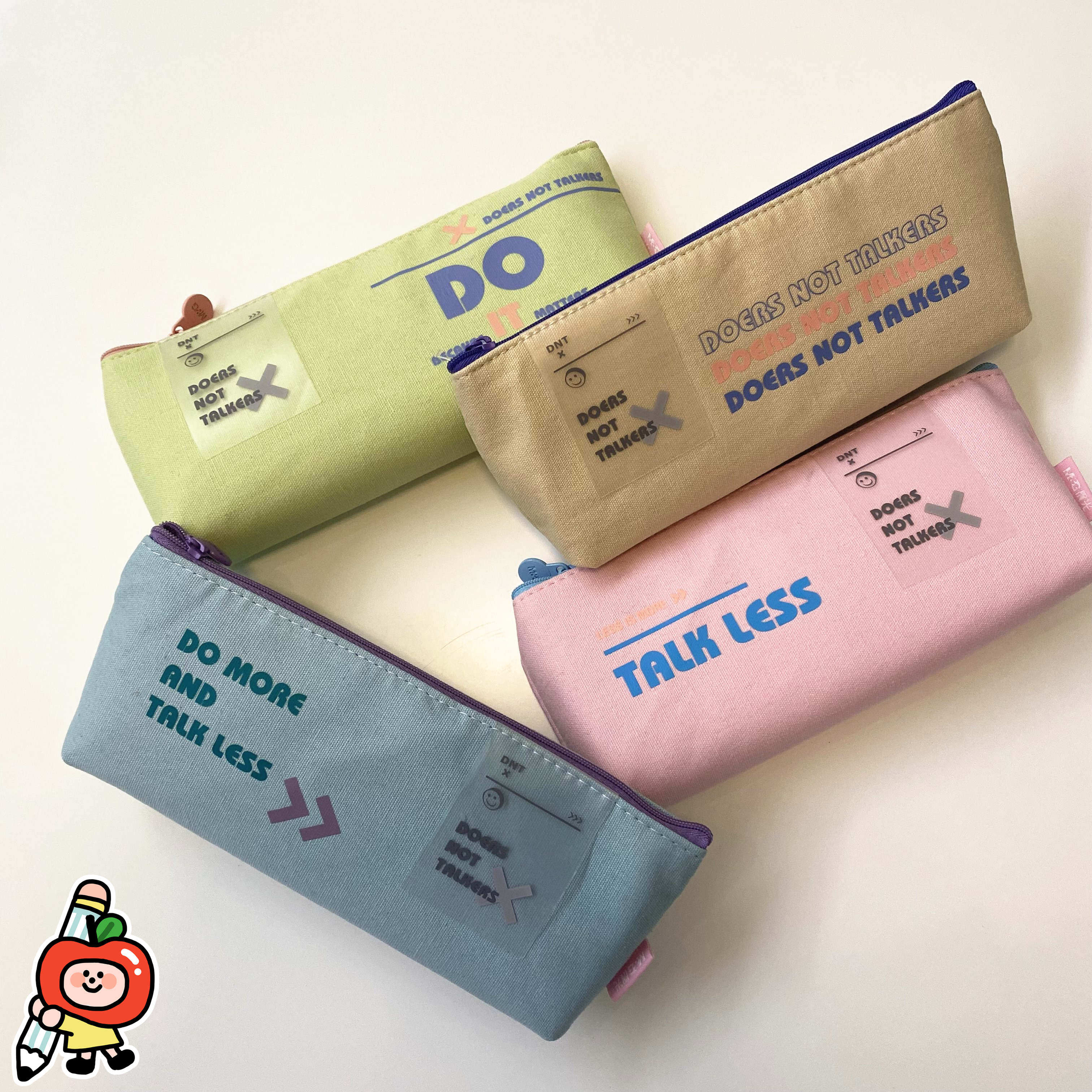 晨光do it英文文字字母倒梯形帆布笔袋包邮