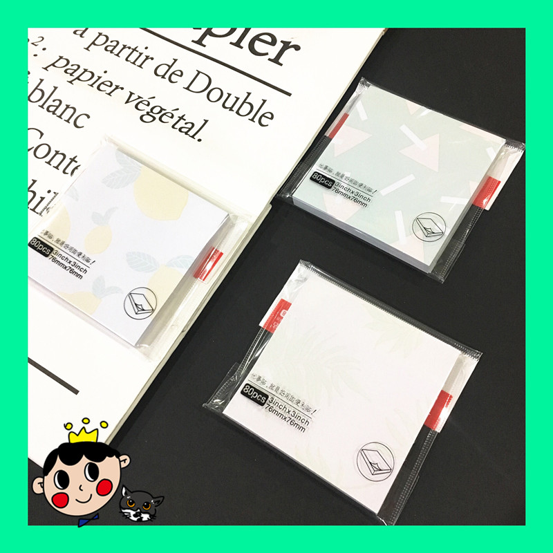 晨光优事贴印象系列柠檬三角树叶底纹便签自粘便条纸