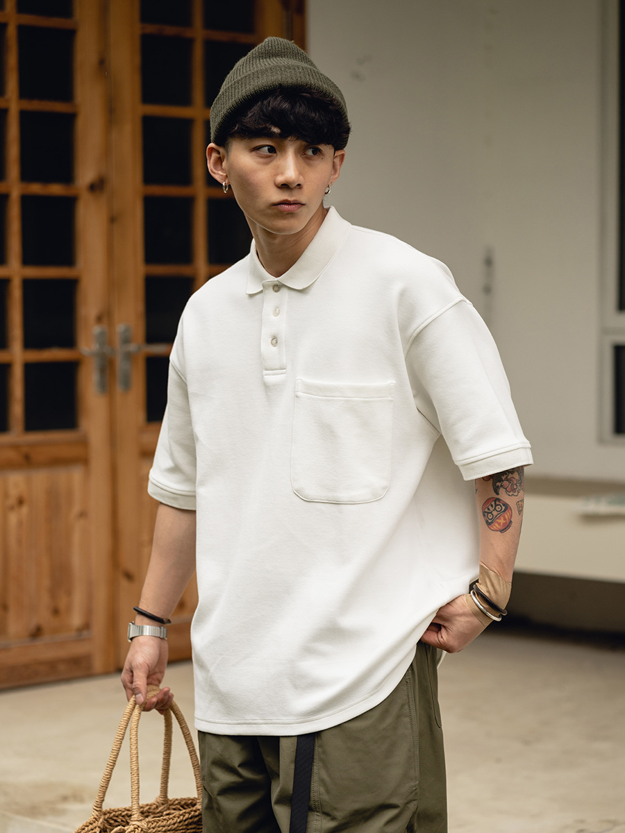 珠地棉凉感宽松休闲Polo短袖t恤