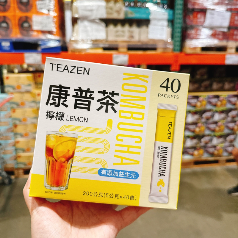 中国台湾TEAZEN康普茶柠檬味低卡健康饮料益生菌茶饮冲饮40条/盒
