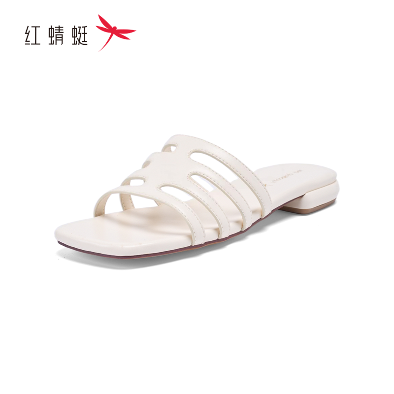 红蜻蜓正品商场同款女拖鞋一字拖