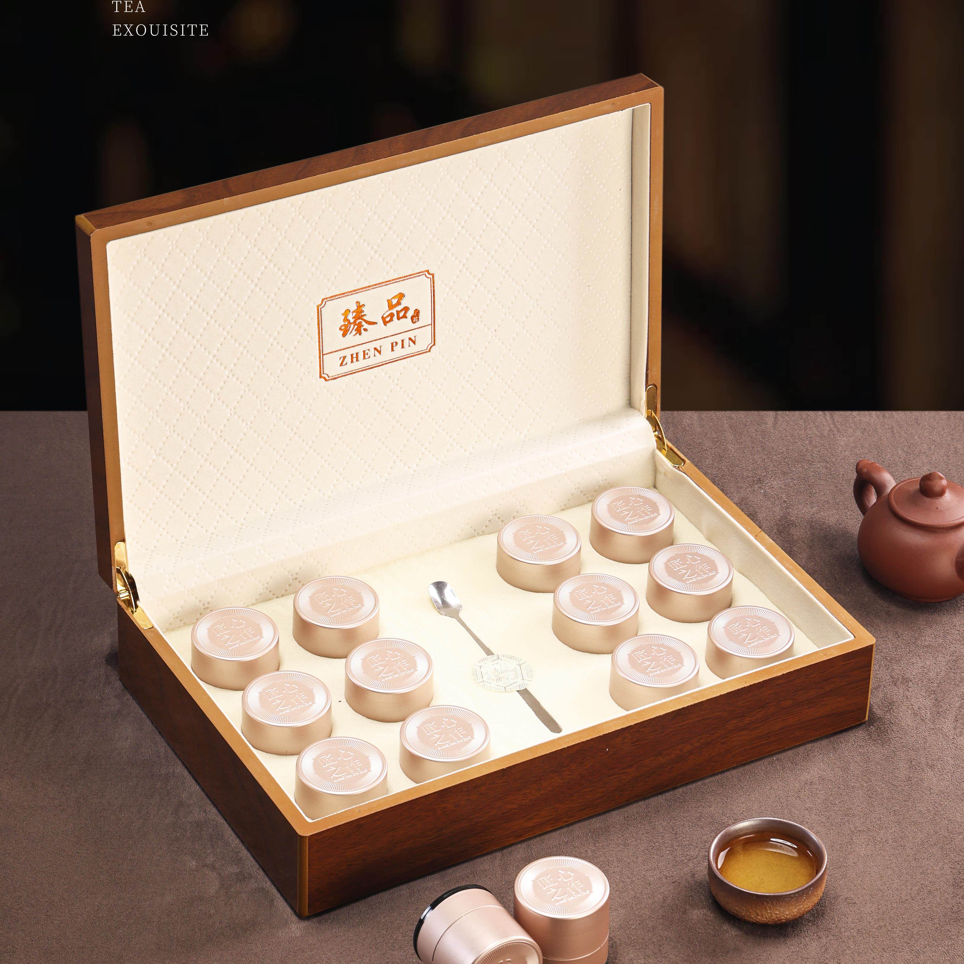 实木小罐茶包装盒空礼盒