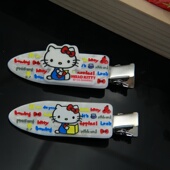 Sanrio三丽鸥新款 白色hallokiyyt猫发夹少女学生头饰女童碎发边夹