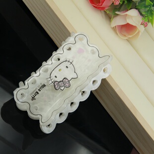 奶白色少女抓夹三丽鸥hallokiyyt猫发抓鲨鱼发夹头饰甜美女生发饰