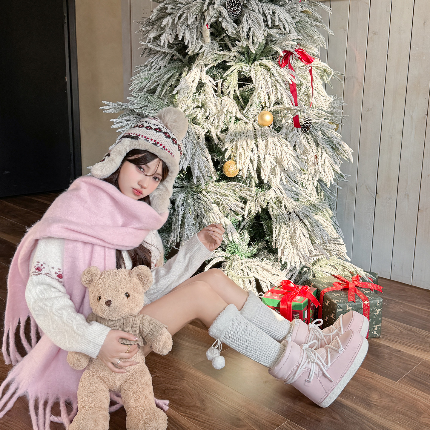 多巴胺防水防滑月亮雪地靴女冬季新款厚底加绒加厚短靴东北大棉鞋