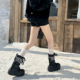 中筒月亮靴加绒加厚北方棉鞋 7cm防水防滑厚底雪地靴2025冬季 新款