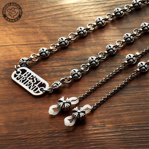 明星款时尚十字架金属眼镜链挂脖