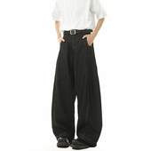 丹宁原色水洗弯刀裤 男 120CM宽松阔腿长裤 牛仔裤 190高个子加长男裤