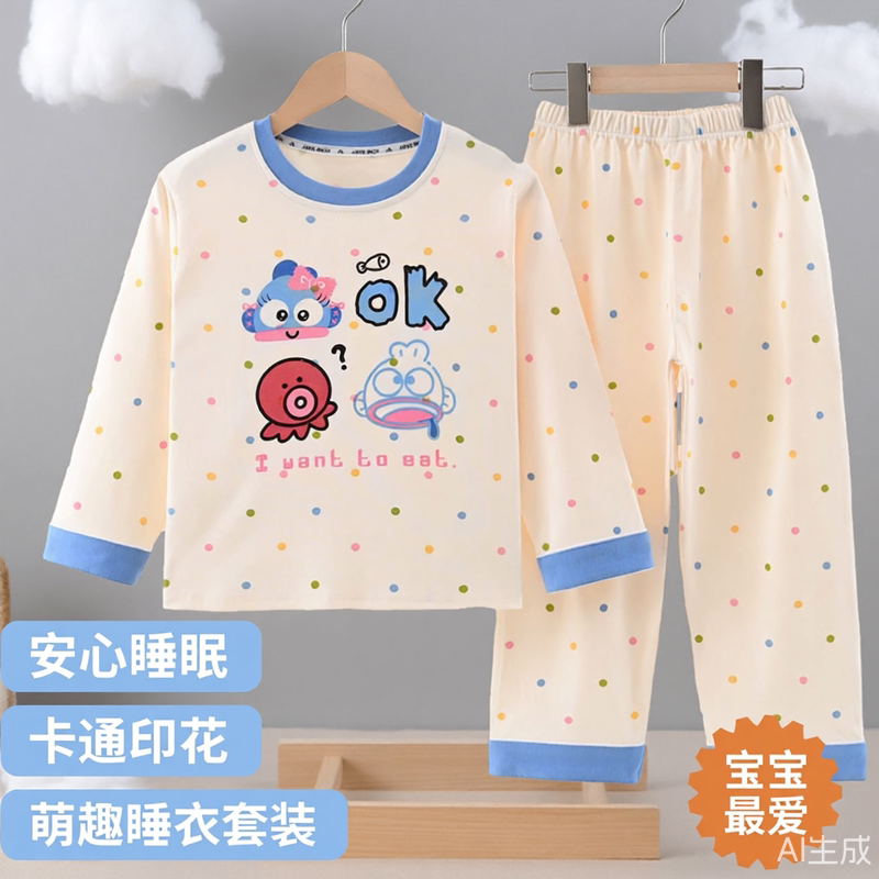 100%纯棉儿童睡衣薄款家居服套装