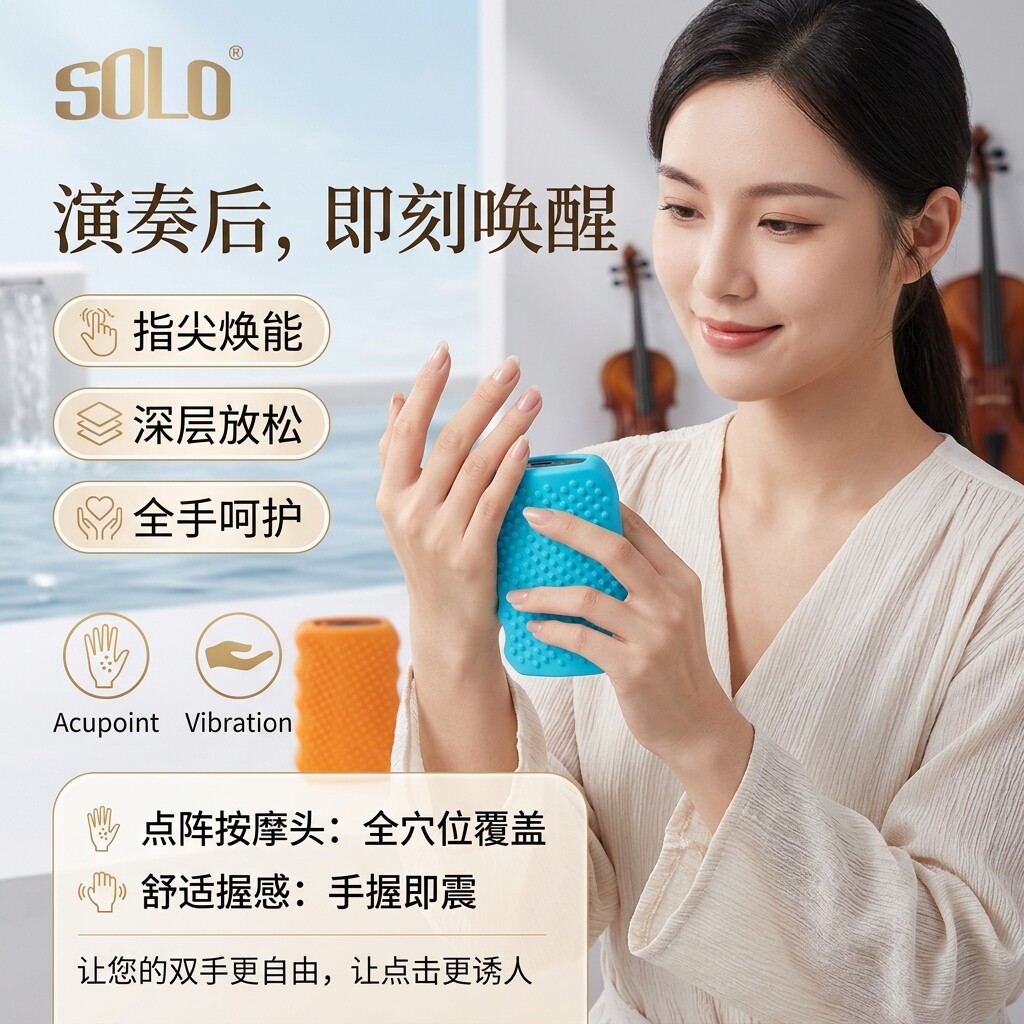 手指按摩器震动按摩放松器放松肌肉去除僵硬缓解舒适小体积随身带
