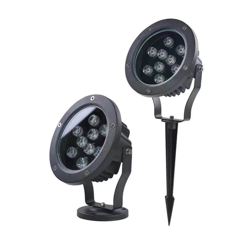 圆形led户外防水灯园林庭院绿化草坪投射插地照树景观暖光射树灯