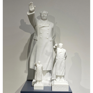 毛主席庄正汉白玉粉雕塑像挥手摆件大厅书房风水送礼物品包邮