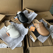 女鞋 女凉拖鞋 包头半拖鞋 女平底勃肯鞋 女外穿一脚蹬懒人鞋 2025新款