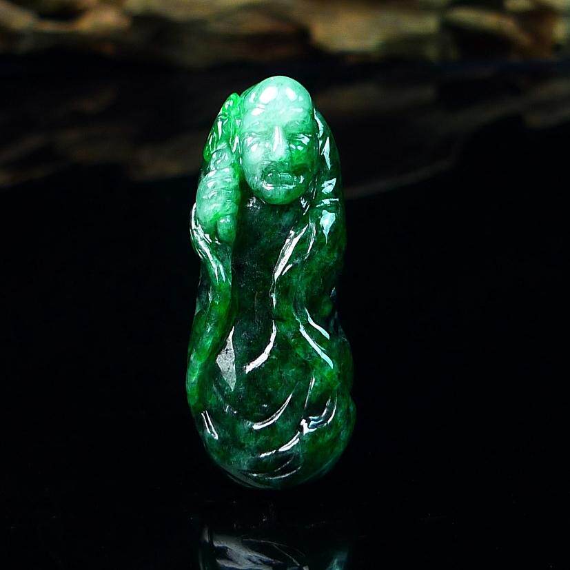 玉石玉器天然翡翠翡翠达摩玉佛