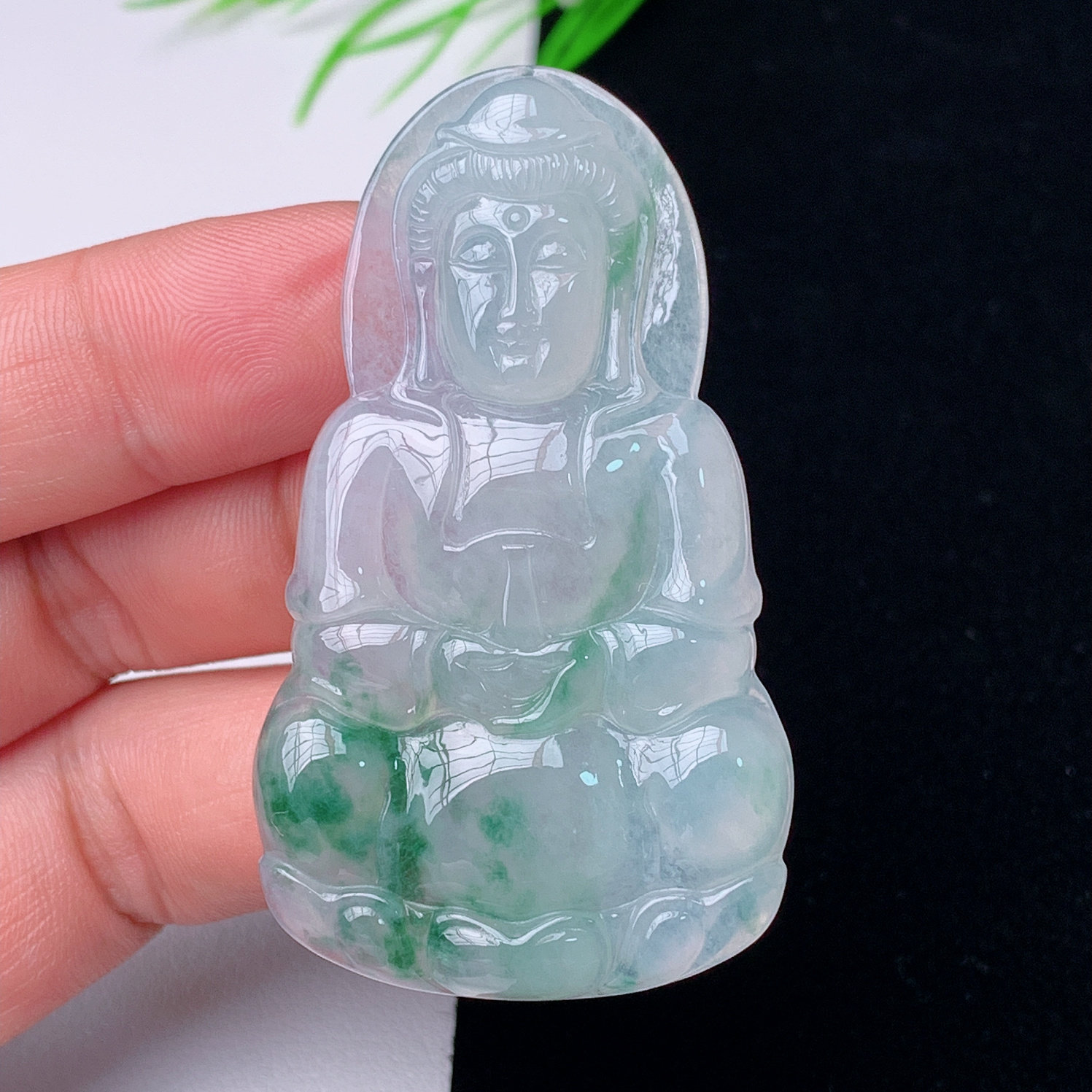 老坑缅甸翡翠天然A货正庄观音