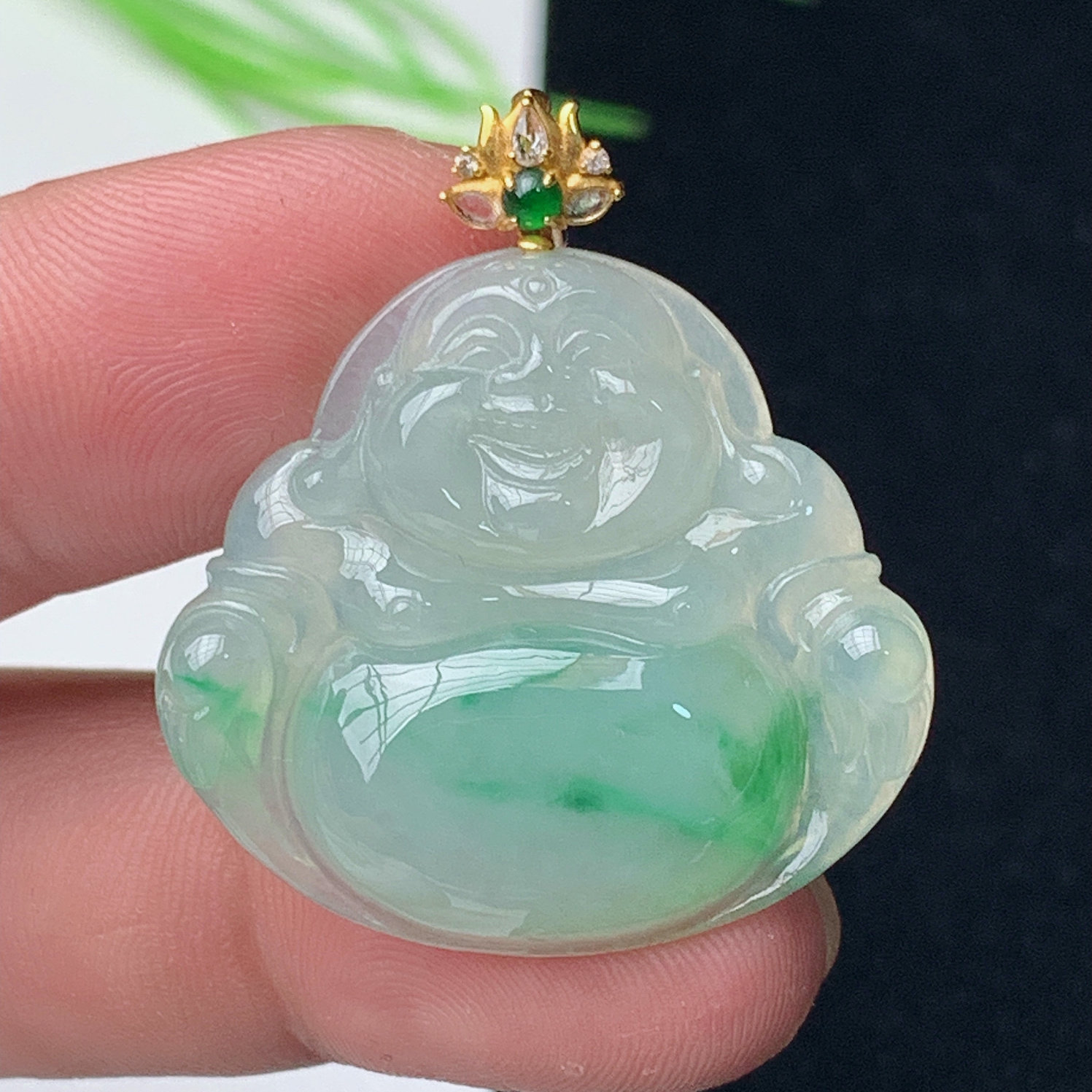 缅甸翡翠天然A货弥勒佛玉石佛公