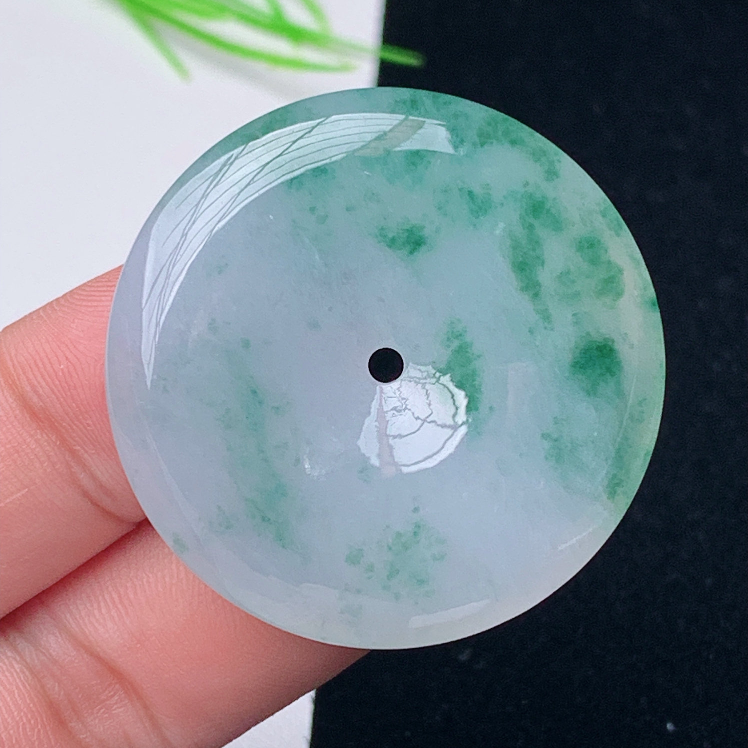 正品缅甸翡翠天然A货平安扣吊坠