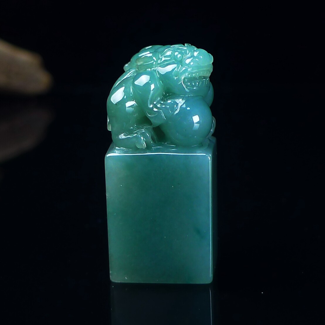 天然翡翠A货印章玉石镇纸小摆件