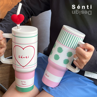 Sénti《Heartbeat》吨吨杯大容量巨无霸不锈钢车载可爱保温水杯