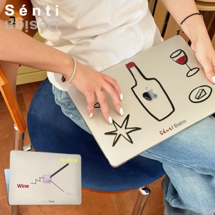 Sénti 手绘磨砂MacBook笔记本苹果电脑pc保护壳透明ProAir全包散热壳保护套防摔 Bistro