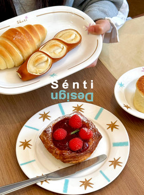 Sénti《Starry Seaweed》海藻星星手绘彩色印花陶瓷盘碗餐具套组