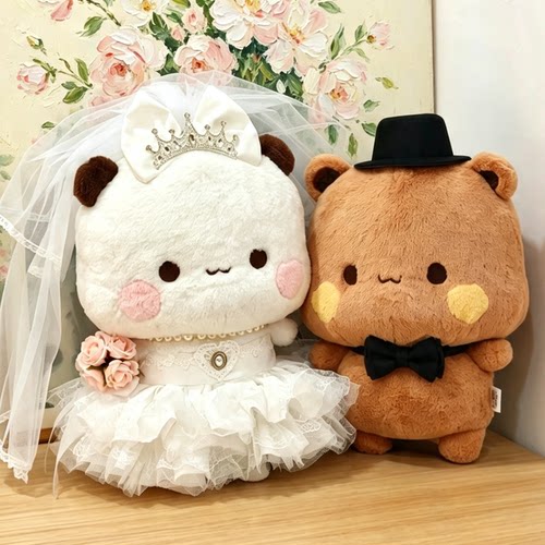 一二布布婚纱衣服布布娃衣压床娃娃婚纱套装35cm