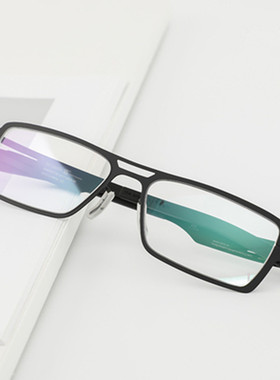 icberlin超轻近视眼镜框无螺丝无焊点全框记忆不锈钢男大脸眼镜架