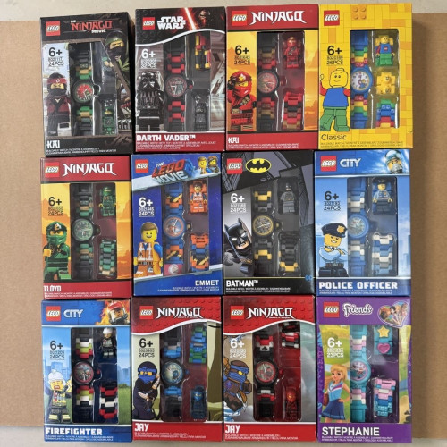 现货LEGO乐高儿童积木手表幻影忍者超人蝙蝠星球大战女侠拼装玩具