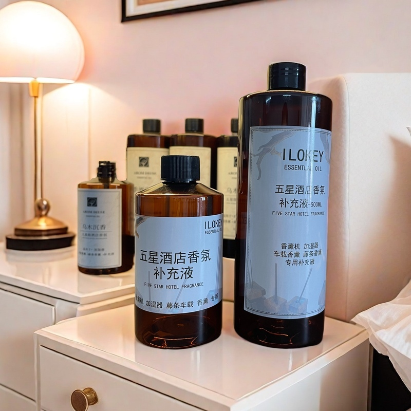 乌木沉香玫瑰栀子花香薰精油补充液酒店民宿无火藤条香薰除臭香氛