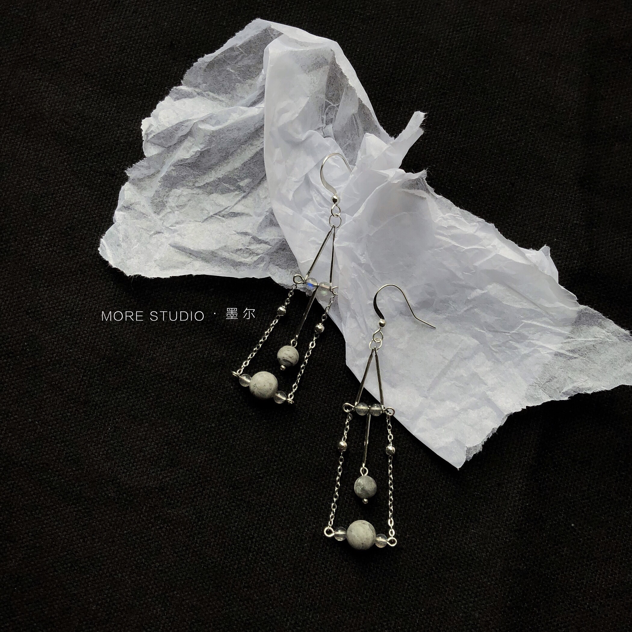 墨尔手作三角造型街拍天秤链条